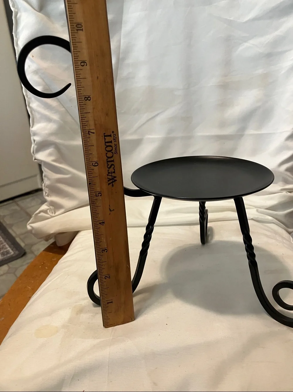 New. Partylite  black wrought iron , chair style design 10”-6”